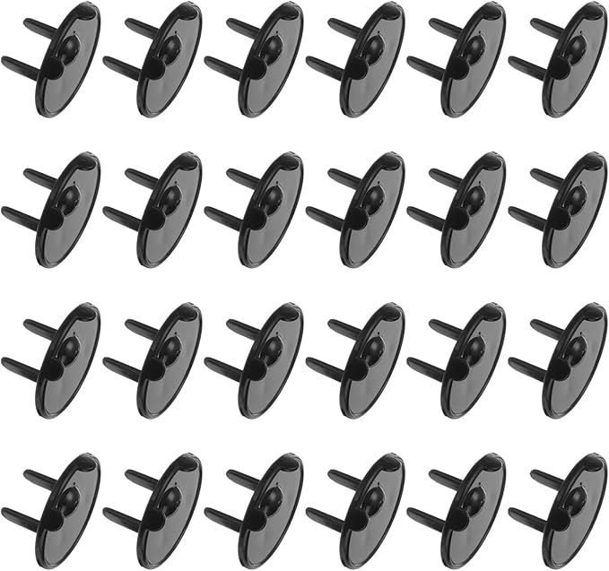MECCANIXITY 24 Pack Outlet Covers Proofing, Plug Covers Easy Installation Electric Plug Protectors Safety Socket Cover Plugs Protector Black