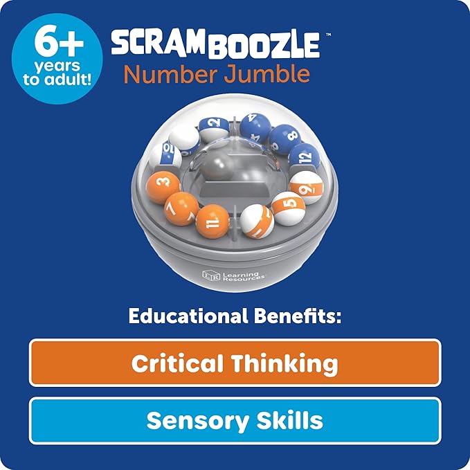 Learning Resources Scramboozle Number Jumble - 3D Brain Teasers for Kids and Adults, Puzzles for Teens, Critical Thinking and Problem Solving Game, Travel Toy, Fidget Toys, Gifts for Boys and Girls