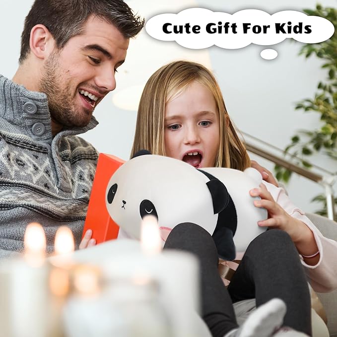 Finebee Weighted Panda Stuffed Animals, Cute Weighted Panda Plush, Soft Stuffed Weighted Plushie Pillow Gifts for Girls Boys(9.8" 0.8Lbs)