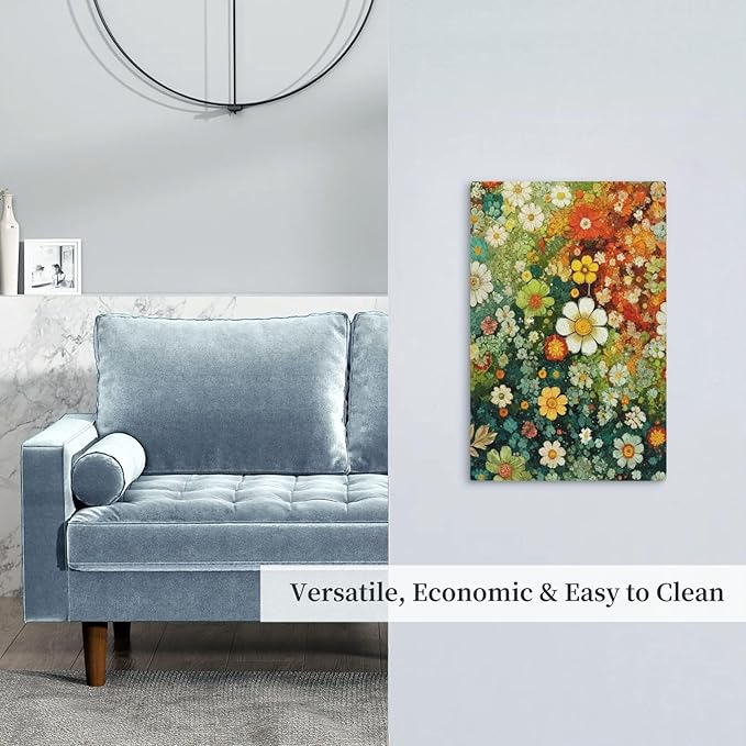 Light Switch Cover Colorful Flowers Green Plants Meadow Floral Decorative Switch Plates 1 Gang Blank No Device Outlet Covers Electrical Wall Plates for Bathroom Bedroom Decor