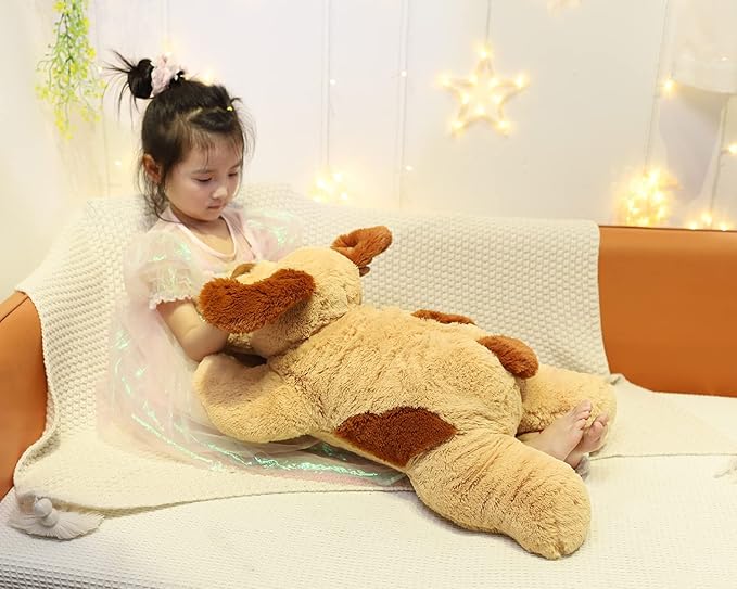 YESGIRL 26.8 inch 5 lbs Dog Weighted Stuffed Animals, Large Weighted Plush Animal, Cute Plush Toy Pillow, Gifts for Adults, Kids, Boys and Girls