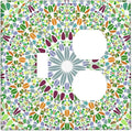 Mandala Flower Abstract Round Mosaic Floral Wallplates 1 Toggle 1 Duplex Switch Plate Electrical GFCI Faceplate Decorative Light Switch Covers for Bedroom Living Room Decor
