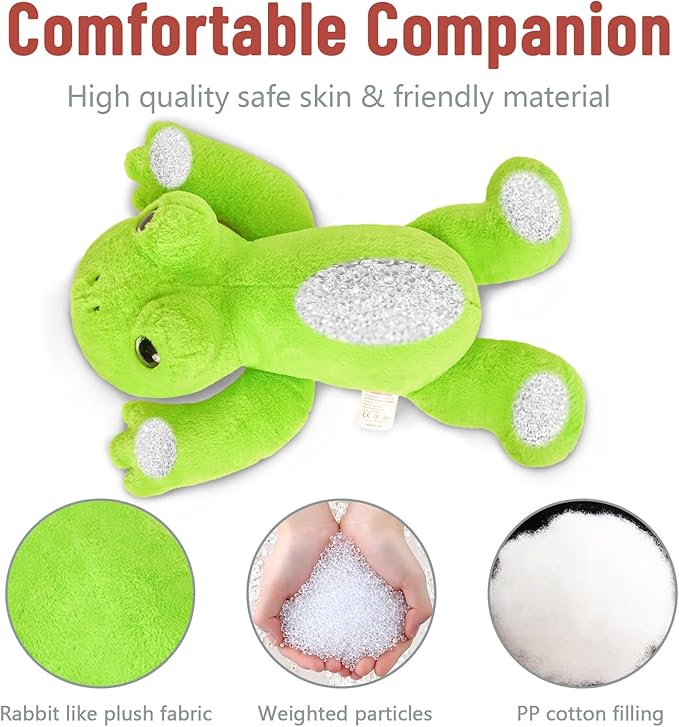 Niuniu Daddy 20" | 3.3 Pound Frog Weighted Stuffed Animals for Kids Adults, Soft Stuffed Frog Plush Toys for Sleeping Hugging, Squishy Body Pillow for Presents Birthday Christmas Holiday Easter