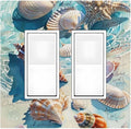 Decorative Outlet Covers Ocean Waves Starfish Conch Scallop Shell 2 Gang Double Gfci Rocker Electrical Wall Panels Light Switch Cover Plate For Kids Room Nursery Decor