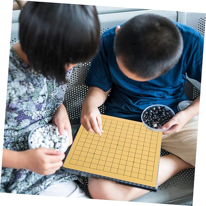 HANABASS 2pcs Wooden Go Chessboard Double-Sided Travel Chess Game Chess for Boys and Girls Strategic Board Game Educational Chessboard