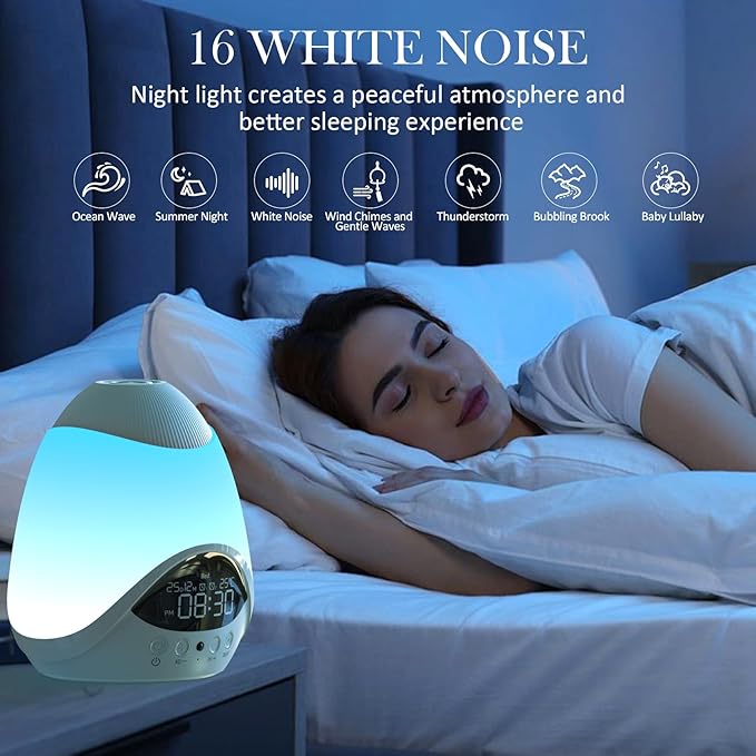 Star Projector for Bedroom,Night Lights for Kids,16 Color Dimmable Night Light,Nightstand Lamp with Remote,Alarm Clock,White Noise,Bluetooth Speaker Lighting for Gifts Girls,Boys,Adults,Party,Holiday