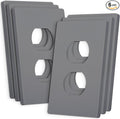 Bates- Screwless Duplex Wall Plates, 6 Pack, Grey, Screwless Wall Plate Cover
