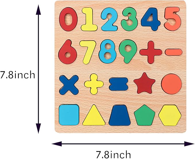 Wooden Puzzles for Toddlers, 2pack Alphabet Shape Puzzles for Kids Wooden Montessori Toddler Alphabet Number Shape for Kids 3 Years Old Boys & Girls