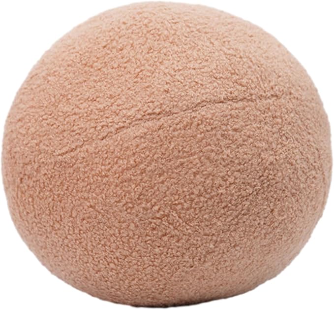 12 Inch Round Hugging Pillow Plush Toy Soft Plushies Throw Pillow Kids' First Plush Toys for Home Decor Or Gift for Kids and Lovers (Beige)