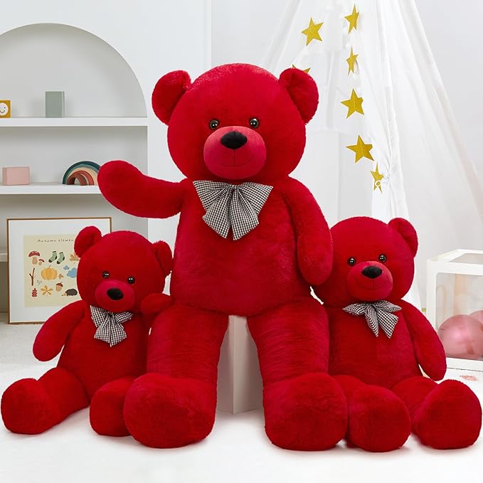 MaoGoLan Big Teddy Bear 55 inches,Life Size Big Plush Stuffed Animal,Adorable and Soft Red Teddy Bear Gift for Christmas,Valentines,Birthday,or Long Distance