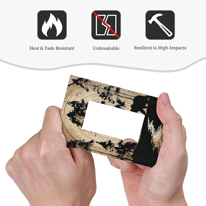 Rustic Forest Antler Black Bear Deer Silhouettes Decorative Outlet Covers 1 Gang Single Rocker Light Switch Cover Plate Wall Plates GFCI Faceplate for Farmhouse Home Decor
