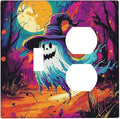 Wallplates Ghost Colorful Forest Moon Dead Tree 1 Toggle 1 Duplex Switch Plate Electrical Gfci Faceplate Decorative Light Switch Covers For Nursery Kids Room Decor