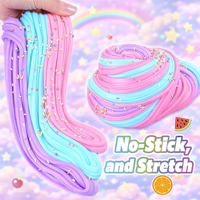 Slime Kit 9 Pack, with 3 Jelly Cube Crunchy Slime and 3 Cloud Slime and 3 Butter Slime, Soft and Non-Sticky, DIY Toys for Girls Boys, Kids Party Stress Relief Toy, Birthday Favor, Surprise Gift