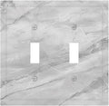 Decorative Switch Plate Covers Gray Marble Pattern 2 Gang Double Toggle Light Switch Cover Plate Electrical Wall Plate Outlet Cover Outlet Light Switch Cover for Home Farmhouse Decor