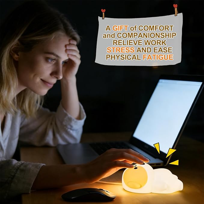 Puppy Night Light for Kids - Squishy Silicone Dog Lamp with Dimmable & 7 RGB Color Changing, Animal Sound, Rechargeable BPA-Free, Dog Nightlight Gift for Children/Teens/College Students