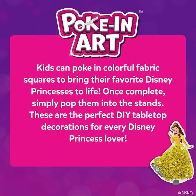 Skillmatics Poke-in Art - Disney Princesses, Mess-Free Fun for Kids, Screen-Free Entertainment, DIY Wood Craft Kits, Creative Activity, Gifts for Girls Ages 4, 5, 6, 7, 8, 9