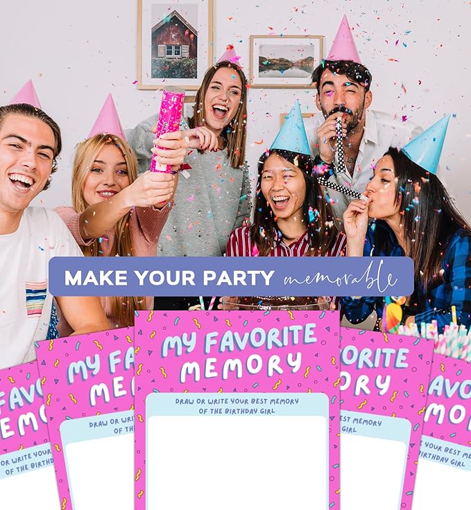 Markt My Favourite Memory, Birthday Party Games for Kids Party Games, Game Supplies and Activities for Teens, Boys or Girls- Can Play with Who Knows The Birthday Girl Best or Bingo