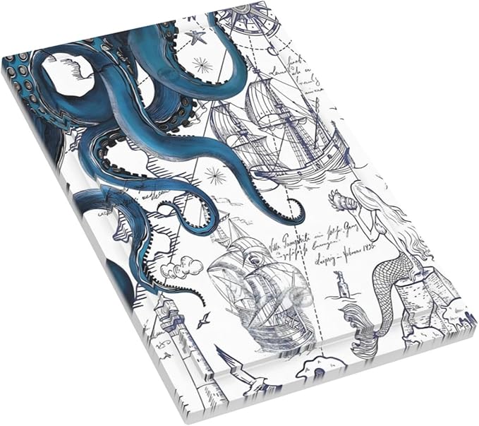 Nautical Vintage Map Octopus Mermaid Lighthouse Boat Light Switch Cover Plate 1 Gang No Device Blank Electrical Wall Plates Faceplate Decorative Switch Plate Covers for Bathroom Kids Room Decor