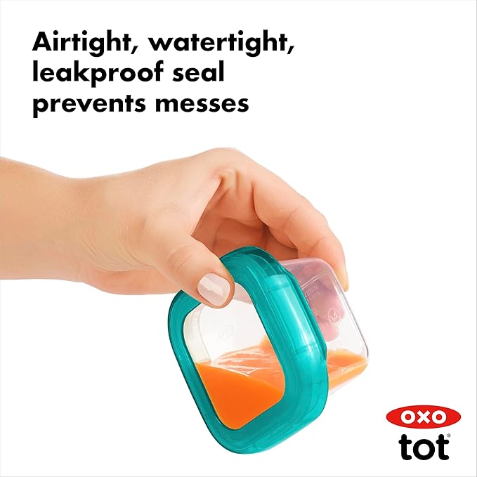 OXO Tot Baby Blocks Freezer Storage Containers Teal (4 Oz)