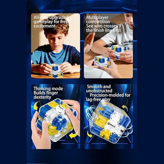 Large 3D Labyrinth Puzzle Maze Cube, 3D Cube Puzzle, Engaging Brain Teaser Toy,Color-Match Game, Improve Spatial Recognition and Cultivate Logical Thinking,Education Sensory Toys