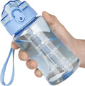 OLDLEY 12oz Kids Motivational Water Bottle With Silicone Straw, Leak-Proof Tritan BPA-Free, Reusable for School Girls & Boys, Baby Blue