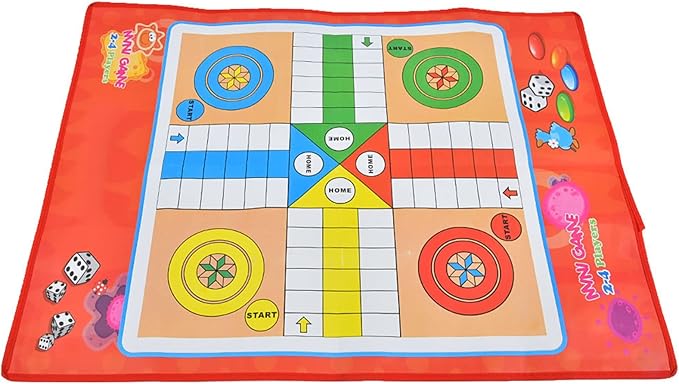 Pongnas NonWoven Snakes and Ladders Kids Ludo Game Board Set for Family Fun and Educational Play