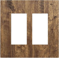 Rustic Brown Wood Distressed Wood Print Decorative Outlet Covers 2 Gang Double GFCI Rocker Electrical Wall Panels Light Switch Cover Plate for Farmhouse Home Decor