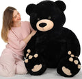 Toys Studio 5 Feet Giant Teddy Bear, 59 inch Big Black Bear Woodland Stuffed Animal Life Size Plush Toy with Footprints, Gift for Girlfriend Kids Christmas Birthday Valentine's Day