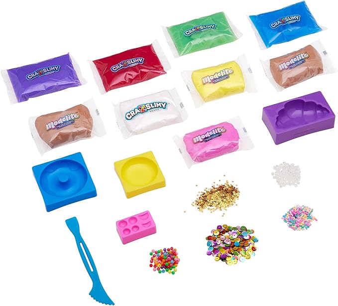 CRA-Z-Slimy Dessert Slime Kit for Girls, DIY Pastry Slime Set with Molds, Confetti, Sprinkles & Air-Dry Compound