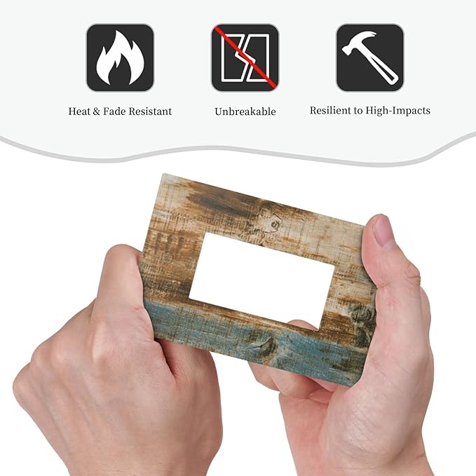 Retro Rustic Barn Wood Teal Green Brown 1 Gang Rocker/Decor Outlet Light Switch Wall Plate Cover Faceplate Decorative Faceplate Switchplates Farmhouse Cabin Bathroom Home Living Room Bedroom Decorate