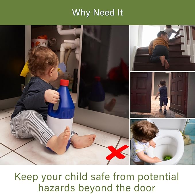 6 Pack Door Knob Safety Covers for Kids, Child Proof Door Knob Covers, Door Handle Baby Proof, Child Locks for Door, Easy to Install, White