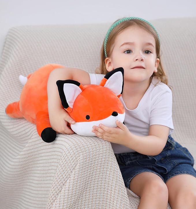 22in 4.2lbs Weighted Stuffed Animals, Fox Stuffed Animal Weighted Plush,Comfortable Plushies Gift for Kids and Adults