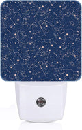 Star Map Night Light,Plug Into Wall for Boys Girls Bedroom Decorative Square Night Light Lamp 0.5w Sleep Friendly