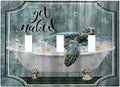 Teal Green Sea Turtle Funny Ocean Vintage Tortoise Beach Theme Decorative Switch Plates 3 Gang Wall Plate Faceplate Electrical Wall Panels Triple Toggle Light Switch Cover for Kids Room Bathroom Decor
