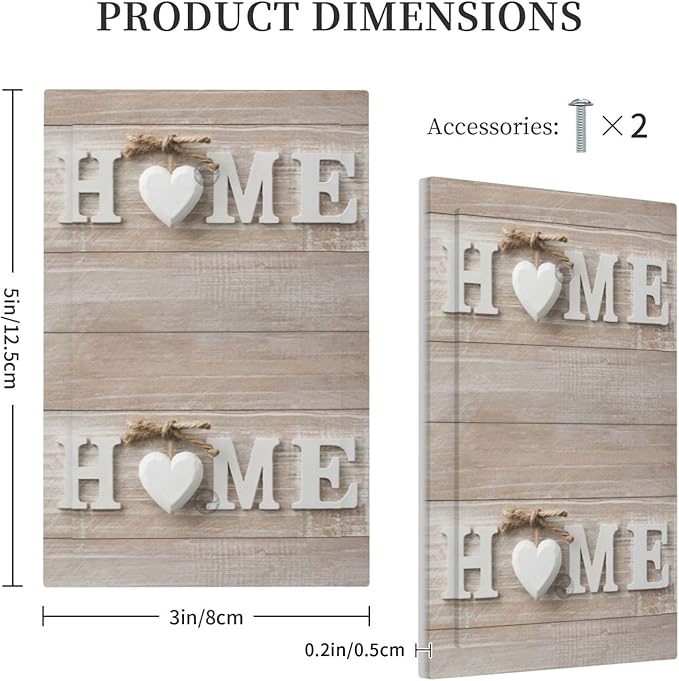 Farm White/Brown Wood Sweet Home Decorative 1 Gang No Device Blank Wall Plate Oversize Rustic Country Wooden Letters Electric Unused Receptacle Decorator/Gfci Light Outlets/Switches Face Plate Cover