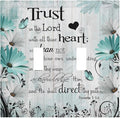 Rustic Teal Daisy Bible Verse Wooden Inspirational Quote Decorative Switch Plates 2 Gang Double Toggle Outlet Light Switch Cover Wall Plate Electrical Faceplate for Bedroom Living Room Decor