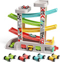 TOP BRIGHT Car Ramp Toys, Race Track Car Toy for Toddler Age 2-4 Year Old Boy with 4 Cars, Parking Lot & Gas Station, Toddler Montessori Toys and Birthday for Boys and Girls