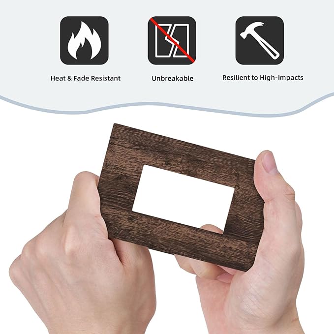 Outlet Covers Rustic Brown Wood Plank Retro Wooden Board 1 Gang Single Rocker Light Switch Cover Decorative GFCI Wallplates Socket Cover Electrical Switch Plate Covers for Farmhouse Home