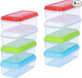 Small Plastic Food Storage Containers with Lids, 8-Pack 8oz (1 Cup / 250 ml) Rectangular Freezer Portion Containers for Leftovers, Spices & Soup, BPA-Free, Stackable, Leak-Resistant, Microwave Safe