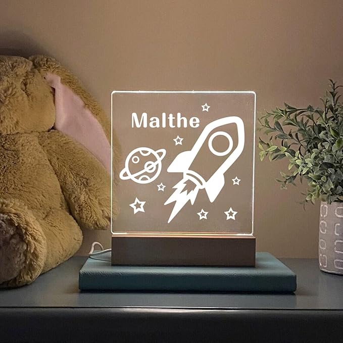 Rocket Night Light, Night Light, Custom Name Night Light, Kids Bedroom, Nursery Night Light, Personalized Night Light, Childs Playroom, Gift for Kids