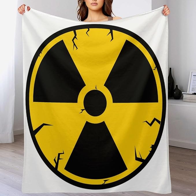 50 x 60 Inches Flannel Throw Blanket Lonizing Radiation Sign Radioactive Contamination Warning Birthday Present for Men Women Winter Holiday Soft Blankets for Bedding Sofa