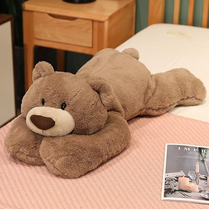 Weighted Stuffed Animals, 29.5" 6.2lbs Weighted Bear Stuffed Animal Toy Cute Brown Bear Plush Pillow Weighted Plush Animals Toy
