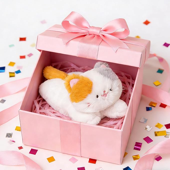 PEACH CAT Calico Cat Stuffed Animal Cute Kitten Plushies Small Plush Toys Gifts for Kids