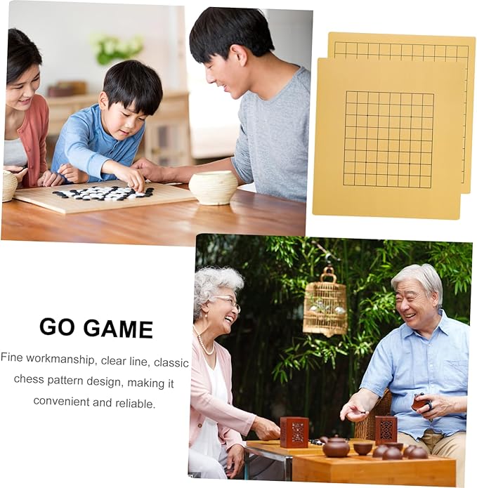 ERINGOGO Double-Sided Wooden Go Chess Board Set 2 PCS Portable Travel Chess Game for Boys and Girls and Adults Folding Go Chessboard for Fun Family Play