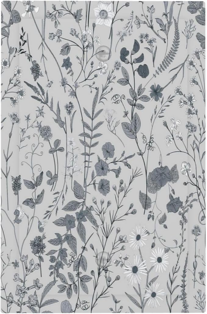 Boho Wild Flowers Farm Floral 1 Gang Light Switch Cover No Device Wall Plate Decorative Daisy Blank Switchplate Electrical Faceplate for Bathroom Home Living Room Bedroom Art Panel Decorate