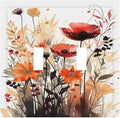 Decorative Switch Plates Country Watercolor Flowers Art Wildflower 2 Gang Double Toggle Wall Plate Outlet Light Switch Cover Electrical Faceplate for Bedroom Cabin Decor