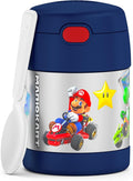 THERMOS FUNTAINER Insulated Food Jar, 10 Ounce, Kid Friendly Food Jar with Foldable Spoon, Mario Kart