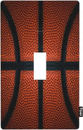Basketball Light Switch Cover Sports Boys Ball Game Single Toggle Wall Plate 1 Gang Switchplate 4.5"x 2.76" for Men Teen Boys Bedroom Bathroom
