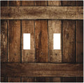 Brown Wooden Barn Door Old Wood Print Decorative Switch Plates 2 Gang Double Toggle Outlet Light Switch Cover Wall Plate Electrical Faceplate for Farmhouse Home Decor