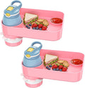Kids Car Seat Tray, Travel Tray with Cup Holder for Toddler Baby, Kids Car Seat Food Snack Organizer for Road Trip, Stroller Snack Organizer Travel Must Haves Toddler Must Haves (Pink, 2 Packs)
